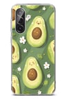 Samsung Galaxy A56 Uyumlu Yeşil Zeminli Sevimli Avokado Baskılı Silikon Kılıf
