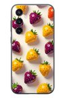 Samsung Galaxy S23 Uyumlu Sarı Kırmızı Çilekler Baskılı Silikon Kılıf