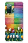 Samsung Galaxy S20 FE Uyumlu Renkli Laleler Baskılı Silikon Kılıf