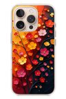 İphone 16 Pro Uyumlu Sonbahar Çiçekleri Baskılı Silikon Kılıf