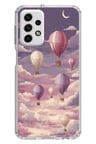 Samsung Galaxy A73 Uyumlu Mor Gökyüzü ve Uçan Balon Baskılı Silikon Kılıf