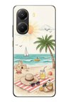 POCO X7 PRO Uyumlu Sulu Boya Sahil ve Deniz Manzaralı Baskılı Silikon Kılıf