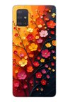 Samsung Galaxy A51 Uyumlu Sonbahar Çiçekleri Baskılı Silikon Kılıf