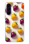 Samsung Galaxy A57 Uyumlu Sarı Kırmızı Çilekler Baskılı Silikon Kılıf