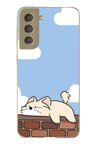 Samsung Galaxy S21 FE Uyumlu Duvar Üstünde Kedi Baskılı Silikon Kılıf