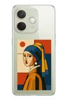 Oppo A5 Pro Uyumlu Bauhaus İnci Küpeli Kız Baskılı Silikon Kılıf