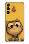 Samsung Galaxy A15 Uyumlu Kedi Çizgisi Baskılı Silikon Kılıf