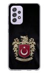 Samsung Galaxy A72 Uyumlu Türk Sembolü Kurt ve Bayrak Desenli Baskılı Silikon Kılıf
