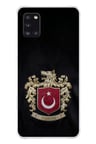 Samsung Galaxy A31 Uyumlu Türk Sembolü Kurt ve Bayrak Desenli Baskılı Silikon Kılıf