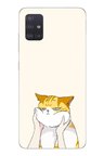 Samsung Galaxy A51 Uyumlu Sarı Kedi Yanakları Baskılı Silikon Kılıf