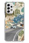 Samsung Galaxy A73 Uyumlu Yeşil Sanatsal Yol Çiçekler Baskılı Silikon Kılıf