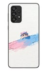 Samsung Galaxy A33 Uyumlu Pembe Mavi Kedi Baskılı Silikon Kılıf