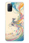 Oppo A52 Uyumlu Rengarenk Bisikletli Kız Baskılı Silikon Kılıf