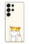 Samsung Galaxy S25 Ultra Uyumlu Sarı Kedi Yanakları Baskılı Silikon Kılıf