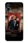 Redmi 9A Uyumlu Dev Bayrak Detaylı Atatürk Baskılı Silikon Kılıf