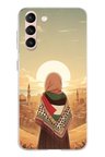 Samsung Galaxy S21 Uyumlu Filistine Özgürlük Kız Baskılı Silikon Kılıf
