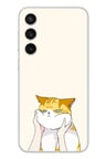 Samsung Galaxy S23 Fe Uyumlu Sarı Kedi Yanakları Baskılı Silikon Kılıf