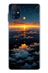 Samsung Galaxy M51 Uyumlu Gün Batımı ve Ay Baskılı Silikon Kılıf
