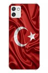 Samsung Galaxy A03 Uyumlu Türk Bayrağı Baskılı Silikon Kılıf