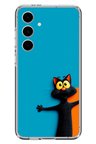 Samsung Galaxy S24 FE Uyumlu Kedi Uyarısı Baskılı Silikon Kılıf