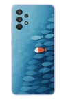 Samsung Galaxy A32 Uyumlu Balıklar Yüzüyor Baskılı Silikon Kılıf