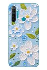 Realme 5i Uyumlu Mavi Papatyalar Baskılı Silikon Kılıf