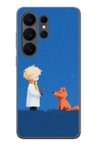 Samsung Galaxy S26 Ultra Uyumlu Sarışın Çocuk ve Köpek Baskılı Silikon Kılıf