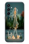 Samsung Galaxy S23 Uyumlu Kedili Neon Kız Baskılı Silikon Kılıf