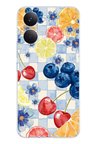 POCO X8 PRO MAX Uyumlu Sulu Boya Meyve ve Çiçek Desenli Baskılı Silikon Kılıf