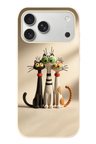 İphone 17 Pro Max Uyumlu Neşeli Kedi Ailesi Baskılı Silikon Kılıf