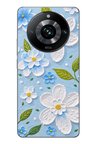 Realme 11 Pro Uyumlu Mavi Papatyalar Baskılı Silikon Kılıf