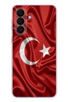 Samsung Galaxy A27 Uyumlu Türk Bayrağı Baskılı Silikon Kılıf