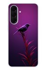 Samsung Galaxy A37 Uyumlu Mor Kuş Dalda Baskılı Silikon Kılıf