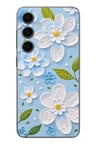 Samsung Galaxy S24 Uyumlu Mavi Papatyalar Baskılı Silikon Kılıf