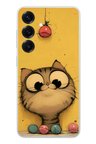 Samsung Galaxy S25 Uyumlu Kedi Çizgisi Baskılı Silikon Kılıf