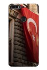 Huawei Y7 2018 - Honor 7C Uyumlu Dev Türk Bayrağı Baskılı Silikon Kılıf