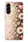Samsung Galaxy A56 Uyumlu Kalpli Papatya Damlaları Baskılı Silikon Kılıf