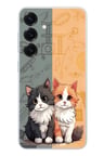 Samsung Galaxy S25 Uyumlu Sarı ve Siyah Kedi Baskılı Silikon Kılıf