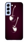 Samsung Galaxy S22 Uyumlu İki Kiraz Baskılı Silikon Kılıf