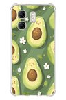 Infinix Hot 50i - Smart 9 Uyumlu Yeşil Zeminli Sevimli Avokado Baskılı Silikon Kılıf