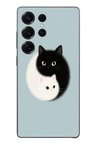 Samsung Galaxy S25 Ultra Uyumlu Yin Yang Kediler Baskılı Silikon Kılıf