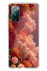 Samsung Galaxy S20 FE Uyumlu Güller ve Bulutlar Baskılı Silikon Kılıf