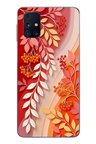 Samsung Galaxy M31s Uyumlu Kırmızı Beyaz İğdeler Baskılı Silikon Kılıf