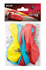 3 ADET  The Cars Poşet İçi 6'Lı Balon (4 Renk Baskılı)