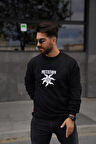 Sweatshirt Bisiklet Yaka Siyah Mutatıon Baskılı Oversize Sweat