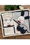 Kulaklı Tavşanlı Bebek Bornoz Seti