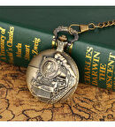 Tren Temalı Köstekli Saat 