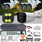 Qromax BS504W 5 Megapiksel Full HD 1920x1080 Bullet - Dome Güvenlik Kamerası Seti 6'lı