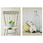 Poster, çok renkli, 21x30 cm, 2 adet, meyveli natürmort