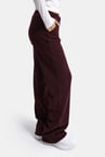 Kadın Bordo w6-35 Flare Fit İnce Fitilli Esnek Velvet Kadife Kumaş Pantolon